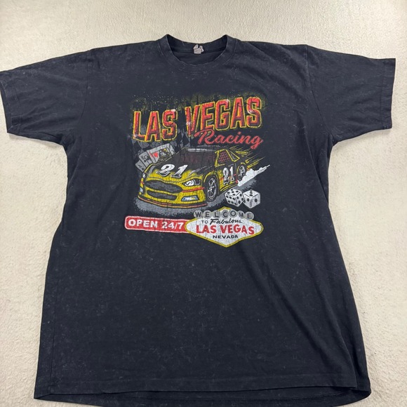 Las Vegas Racing Graphic T Shirt Welcome to Fabulous Nevada T Shirt Men's Sz XL - Picture 1 of 6